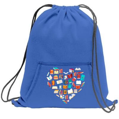 Book Lover Heart Shape Reading Club Librarian Bookworm Gift Sweatshirt Cinch Pack Bag