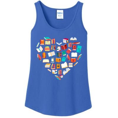 Book Lover Heart Shape Reading Club Librarian Bookworm Gift Ladies Essential Tank