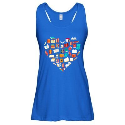 Book Lover Heart Shape Reading Club Librarian Bookworm Gift Ladies Essential Flowy Tank