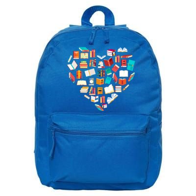 Book Lover Heart Shape Reading Club Librarian Bookworm Gift 16 in Basic Backpack