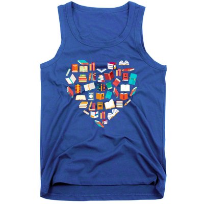 Book Lover Heart Shape Reading Club Librarian Bookworm Gift Tank Top