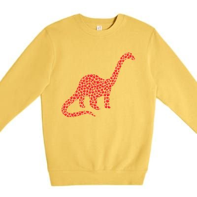 Brontosaurus Lover Heart Shape Brontosaurus Valentine's Day Cool Gift Premium Crewneck Sweatshirt