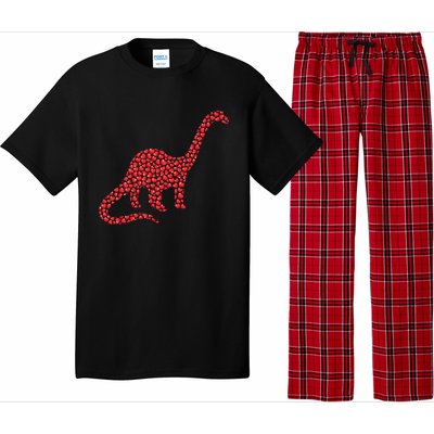 Brontosaurus Lover Heart Shape Brontosaurus Valentine's Day Cool Gift Pajama Set