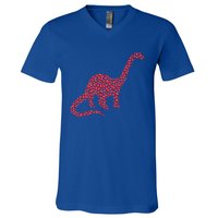 Brontosaurus Lover Heart Shape Brontosaurus Valentine's Day Cool Gift V-Neck T-Shirt