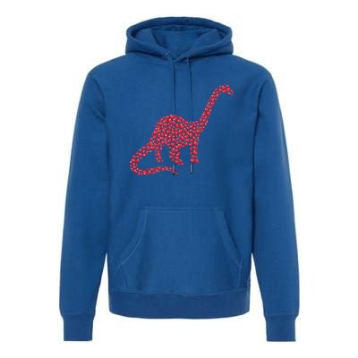 Brontosaurus Lover Heart Shape Brontosaurus Valentine's Day Cool Gift Premium Hoodie