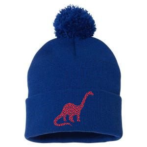 Brontosaurus Lover Heart Shape Brontosaurus Valentine's Day Cool Gift Pom Pom 12in Knit Beanie