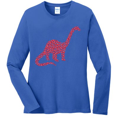 Brontosaurus Lover Heart Shape Brontosaurus Valentine's Day Cool Gift Ladies Long Sleeve Shirt