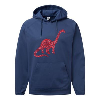 Brontosaurus Lover Heart Shape Brontosaurus Valentine's Day Cool Gift Performance Fleece Hoodie