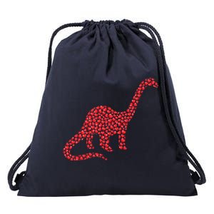 Brontosaurus Lover Heart Shape Brontosaurus Valentine's Day Cool Gift Drawstring Bag