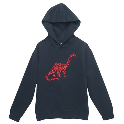 Brontosaurus Lover Heart Shape Brontosaurus Valentine's Day Cool Gift Urban Pullover Hoodie