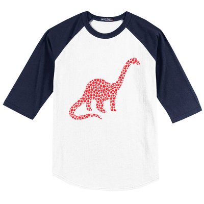 Brontosaurus Lover Heart Shape Brontosaurus Valentine's Day Cool Gift Baseball Sleeve Shirt