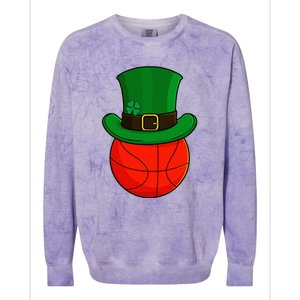 Basketball Leprechaun Hat St Patricks Day Lucky Irish Colorblast Crewneck Sweatshirt