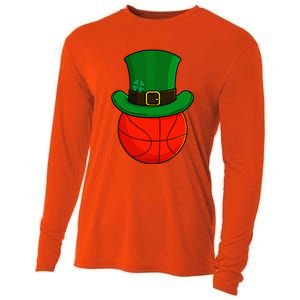 Basketball Leprechaun Hat St Patricks Day Lucky Irish Cooling Performance Long Sleeve Crew