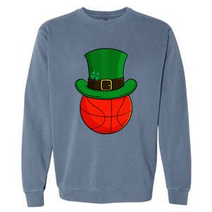 Basketball Leprechaun Hat St Patricks Day Lucky Irish Garment-Dyed Sweatshirt