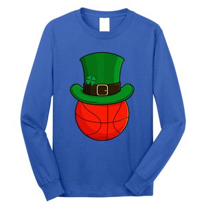 Basketball Leprechaun Hat St Patricks Day Lucky Irish Long Sleeve Shirt