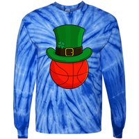 Basketball Leprechaun Hat St Patricks Day Lucky Irish Tie-Dye Long Sleeve Shirt