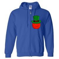 Basketball Leprechaun Hat St Patricks Day Lucky Irish Full Zip Hoodie