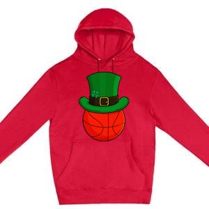 Basketball Leprechaun Hat St Patricks Day Lucky Irish Premium Pullover Hoodie