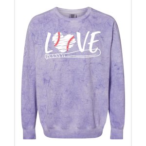 Baseball Love Heart Summer Sport Colorblast Crewneck Sweatshirt