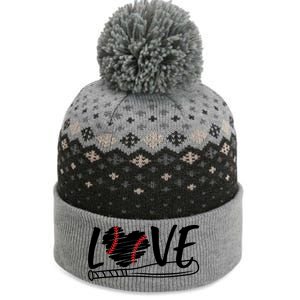 Baseball Love Heart Summer Sport The Baniff Cuffed Pom Beanie