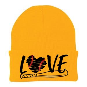 Baseball Love Heart Summer Sport Knit Cap Winter Beanie