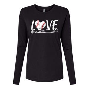 Baseball Love Heart Summer Sport Womens Cotton Relaxed Long Sleeve T-Shirt