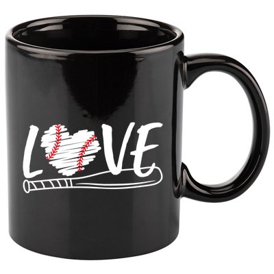 Baseball Love Heart Summer Sport 11oz C Handle Ceramic Mug