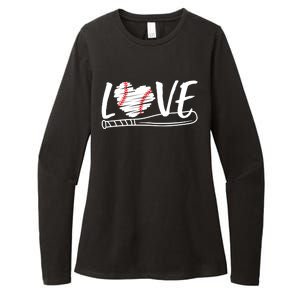 Baseball Love Heart Summer Sport Womens CVC Long Sleeve Shirt