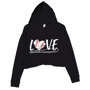 Baseball Love Heart Summer Sport Crop Fleece Hoodie