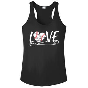 Baseball Love Heart Summer Sport Ladies PosiCharge Competitor Racerback Tank