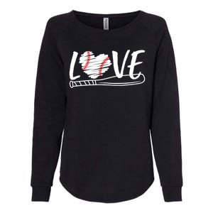 Baseball Love Heart Summer Sport Womens California Wash Sweatshirt