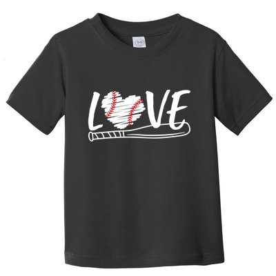 Baseball Love Heart Summer Sport Toddler T-Shirt