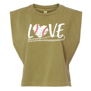 Baseball Love Heart Summer Sport Garment-Dyed Women's Muscle Tee