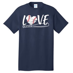 Baseball Love Heart Summer Sport Tall T-Shirt