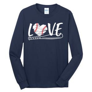 Baseball Love Heart Summer Sport Tall Long Sleeve T-Shirt