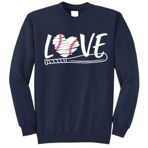 Baseball Love Heart Summer Sport Tall Sweatshirt