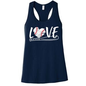 Baseball Love Heart Summer Sport Women's Racerback Tank