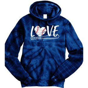 Baseball Love Heart Summer Sport Tie Dye Hoodie