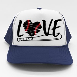 Baseball Love Heart Summer Sport Trucker Hat