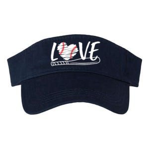 Baseball Love Heart Summer Sport Valucap Bio-Washed Visor