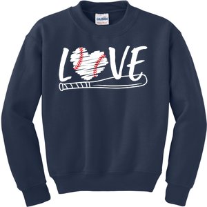 Baseball Love Heart Summer Sport Kids Sweatshirt