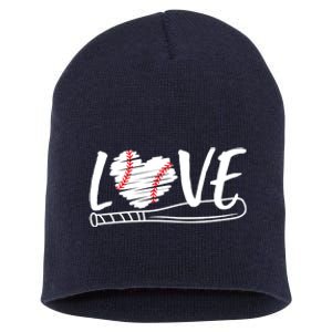 Baseball Love Heart Summer Sport Short Acrylic Beanie