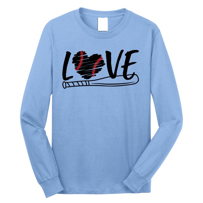 Baseball Love Heart Summer Sport Long Sleeve Shirt