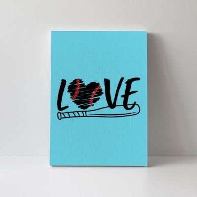 Baseball Love Heart Summer Sport Canvas