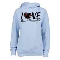 Baseball Love Heart Summer Sport Womens Funnel Neck Pullover Hood