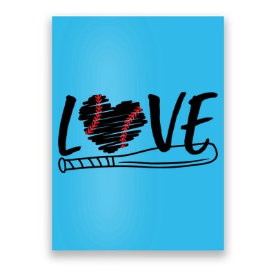 Baseball Love Heart Summer Sport Poster