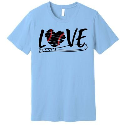 Baseball Love Heart Summer Sport Premium T-Shirt