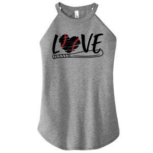 Baseball Love Heart Summer Sport Women's Perfect Tri Rocker Tank