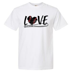 Baseball Love Heart Summer Sport Garment-Dyed Heavyweight T-Shirt