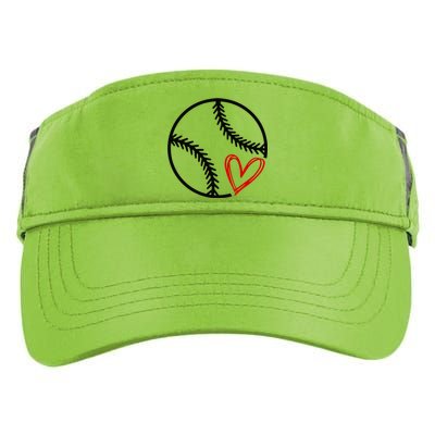 Baseball Lovers Heart Adult Drive Performance Visor